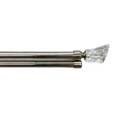 Κουρτινόξυλο Κρύσταλλο Φ28mm Inox Μεταλιζέ 160cm εως 300cm
