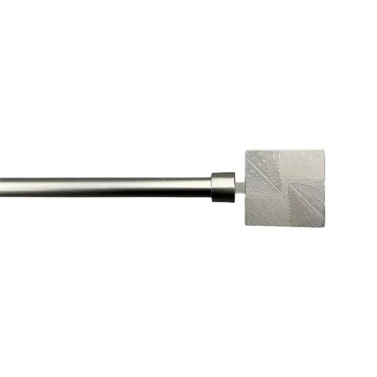 Κουρτινόξυλο Πτυσσόμενο Φ19mm Inox Μεταλλικό Ασημί Τετράγωνο 160cm εως 300cm
