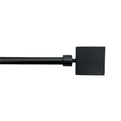 Κουρτινόξυλο Πτυσσόμενο Φ19mm Inox Μεταλλικό Μαύρο Τετράγωνο 160cm εως 300cm