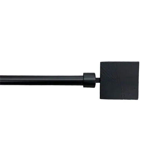 Κουρτινόξυλο Πτυσσόμενο Φ19mm Inox Μεταλλικό Μαύρο Τετράγωνο 160cm εως 300cm