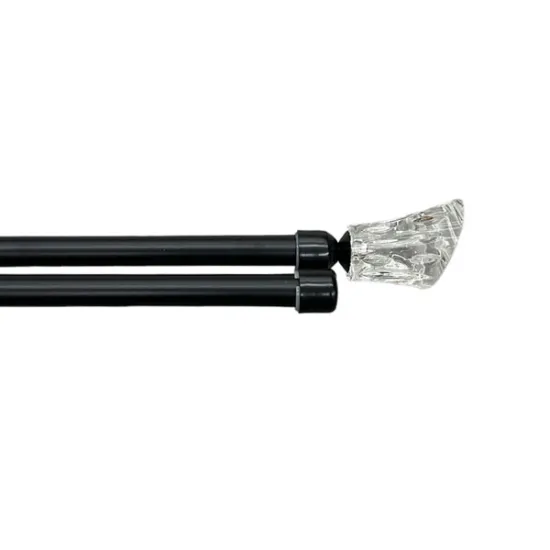 Κουρτινόξυλο Κρύσταλλο Φ28mm Inox Μαύρο 160cm εως 300cm