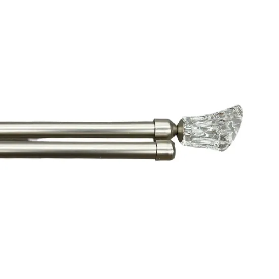 Κουρτινόξυλο Κρύσταλλο Φ28mm Inox Ασήμι 160cm εως 300cm