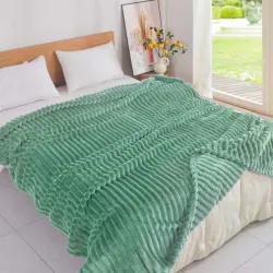 Κουβέρτα Υπέρδιπλη 20x240 Super soft Βελουτέ Ριγέ Βεραμάν