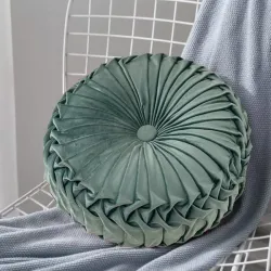 Μαξιλάρι Βελούδινο Στρογγυλό 32cm Πετρόλ