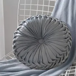 Μαξιλάρι Βελούδινο Στρογγυλό 32cm Γκρι