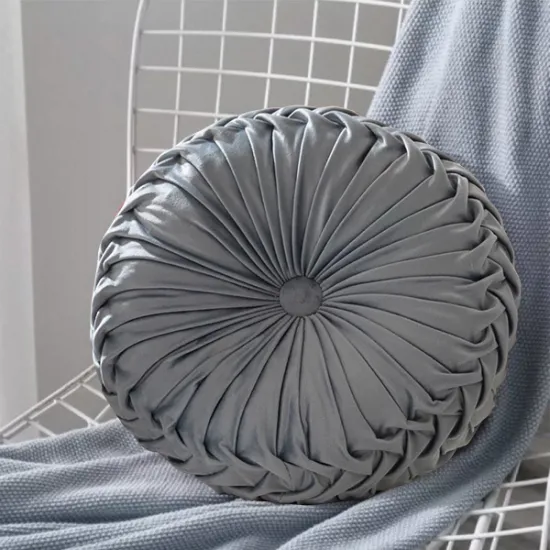 Μαξιλάρι Βελούδινο Στρογγυλό 32cm Γκρι