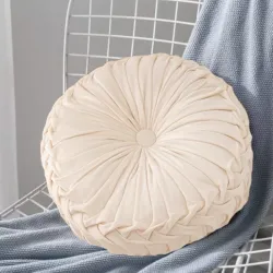 Μαξιλάρι Βελούδινο Στρογγυλό 32cm Εκρού