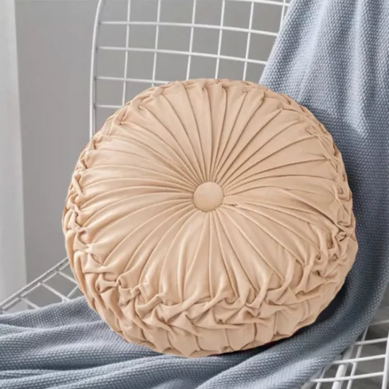 Μαξιλάρι Βελούδινο Στρογγυλό 32cm Μπεζ