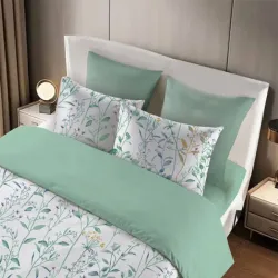 Σετ Παπλωματοθήκη Υπέρδιπλη 3τμχ 220x240 IL LINE Minimalist Leaves Βεραμάν