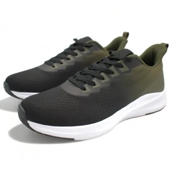 Παπούτσια Ανδρικά Αθλητικά Sneakers Μαύρο-Λαδί
