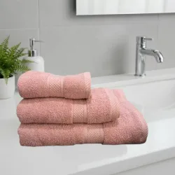 Σετ Πετσέτες 3 τμχ 600gr/τμ Cosy Σομόν
