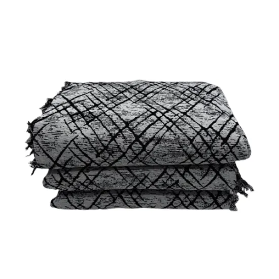 Σετ Ριχτάρια Σενίλ Γκρι Σκούρο με Μαύρο 3 τεμαχίων