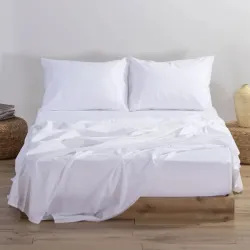 Πανωσέντονο Διπλό Μονόχρωμο Λευκό 200x240