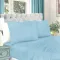 Σετ σεντόνια Υπέρδιπλα 240x260cm 4τμχ. Γαλάζιο 100% βαμβάκι
