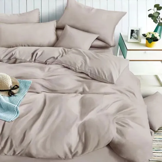 Σετ σεντόνια Υπέρδιπλα Μονόχρωμα Με Λάστιχο 220Χ240  Μπέζ