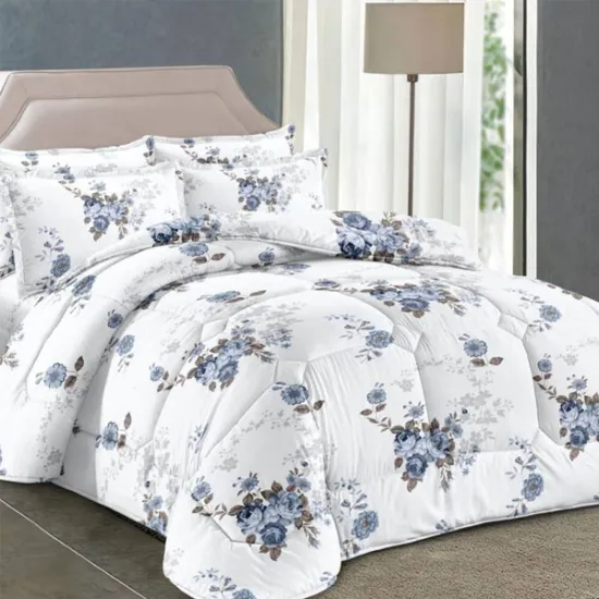 Σετ σεντόνια Υπέρδιπλα με Λάστιχο Λευκό με Λουλούδια Σχέδιο 220Χ240