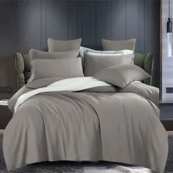 Σετ Υπέρδιπλα Σεντόνια 4 Τεμαχίων 220x240 Γκρι Σκούρο