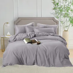 Σετ Σεντόνια Μονά Μονόχρωμα 3τμχ Γκρι με Λάστιχο 160x240