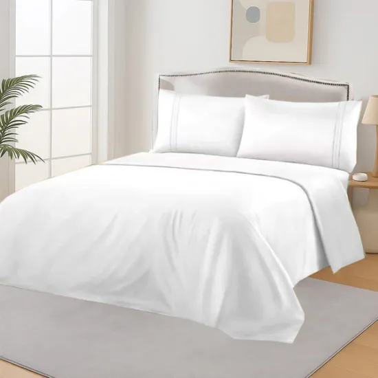 Σετ Σεντόνια Μονόχρωμα Μονά Λευκό