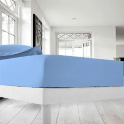 Κατωσέντονο Διπλό IL-LINE 160×200+30 με λάστιχο Γαλάζιο