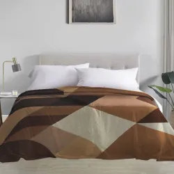  Κουβέρτα Βελουτέ Υπέρδιπλη 220×240 Καφέ-Μπέζ 