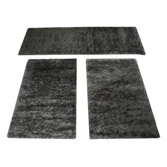Σετ Χαλιά Κρεβατοκάμαρας 3τμχ Γούνα 80x190cm Σκούρο Γκρι