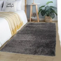 Σετ Χαλιά Κρεβατοκάμαρας 3τμχ Γούνα 66x180cm Ανθρακί