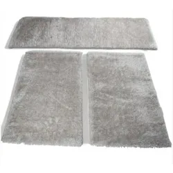 Σετ Χαλιά Κρεβατοκάμαρας 3τμχ Γούνα 66x180cm Γκρι Ανοιχτό
