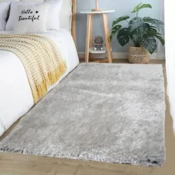 Σετ Χαλιά Κρεβατοκάμαρας 3τμχ Γούνα 66x180cm Γκρι Ανοιχτό