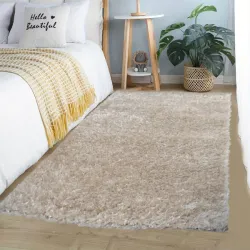 Σετ Χαλιά Κρεβατοκάμαρας 3τμχ Γούνα 80x190cm Μπεζ