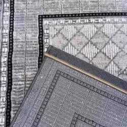 Σετ Χαλιά Κρεβατοκάμαρας 3τμχ Μοντέρνο με σχέδιο Γκρι Λευκό
