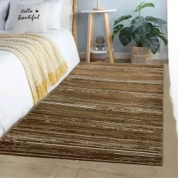 Σετ Χαλιά Κρεβατοκάμαρας 3τμχ Καφέ Σχέδιο 