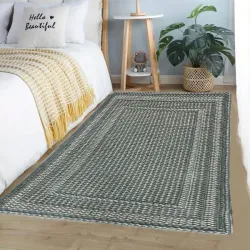 Σετ Χαλιά Κρεβατοκάμαρας 3τμχ Γκρι Σχέδιο 