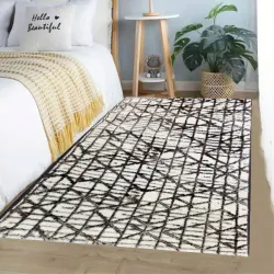 Σετ Χαλιά Κρεβατοκάμαρας 3τμχ Καφέ Σχέδιο 80x190cm