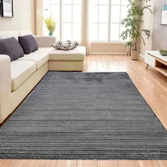 Χαλί Ανάγλυφο με Σχέδιο Μαύρο Γκρι 200x290cm