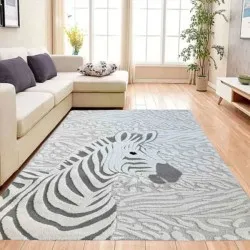 Xαλί Ανάγλυφο Γκρι Σχέδιο Ζέβρα 160x230cm