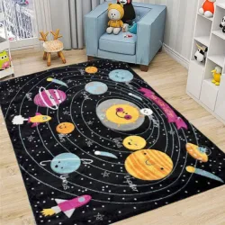 Παιδικό Χαλί Μαύρο με Σχέδιο Γαλαξίας 180x240cm