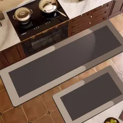 Σετ Πατάκια Κουζίνας 2τμχ 50x80/180×60 Αντιολισθητικά Καφέ