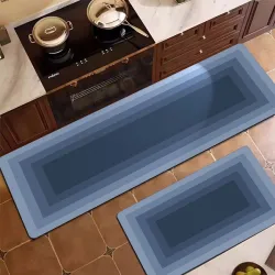 Σετ Πατάκια Κουζίνας 2τμχ 40x60/150×60 Αντιολισθητικά Μπλε
