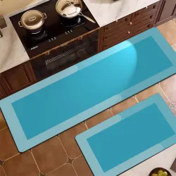 Σετ Πατάκια Κουζίνας 2τμχ 40x60/150×60 Αντιολισθητικά Γαλάζιο