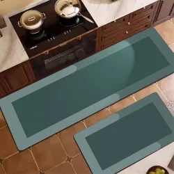 Σετ Πατάκια Κουζίνας 2τμχ 50x80/180×60 Αντιολισθητικά Πράσινο
