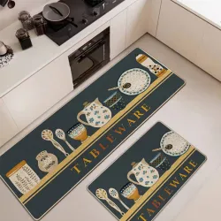 Σετ Πατάκια Κουζίνας Αντιολισθητικό 50x80/60x150 με Σχέδιο