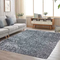 Χαλί Shaggy Φλοκάτη Ασπρόμαυρο 150x200cm
