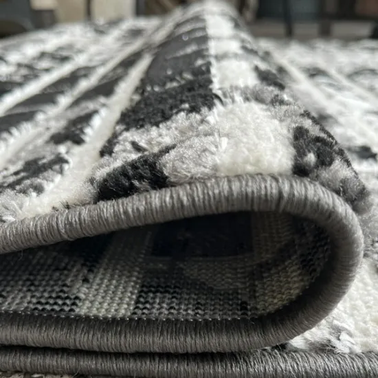Χαλί Τσοκμέ Ασπρόμαυρο 100x200cm