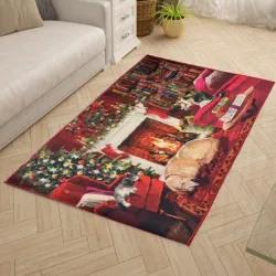 Χαλί  Χριστουγεννιάτικο 100Χ150 Κόκκινο με Σχέδιο
