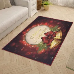 Χαλί Χριστουγεννιάτικο 100Χ150 Κόκκινο με Καμπάνες