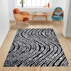 Xαλιά TSOKME 130x170cm-Μαύρο & γκρι 