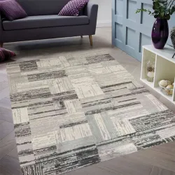 Χαλιά Μοντέρνα 210x260cm γκρι-άσπρο