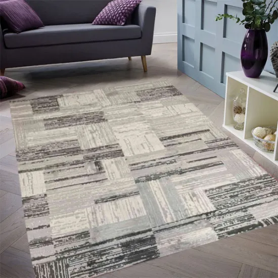 Χαλιά Μοντέρνα 210x260cm γκρι-άσπρο