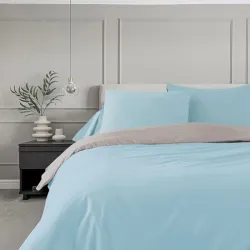 Σετ Σεντόνια Υπέρδιπλα 4τμχ 240X260 IL-LINE Μονοχρωμο Γκρι Σιέλ